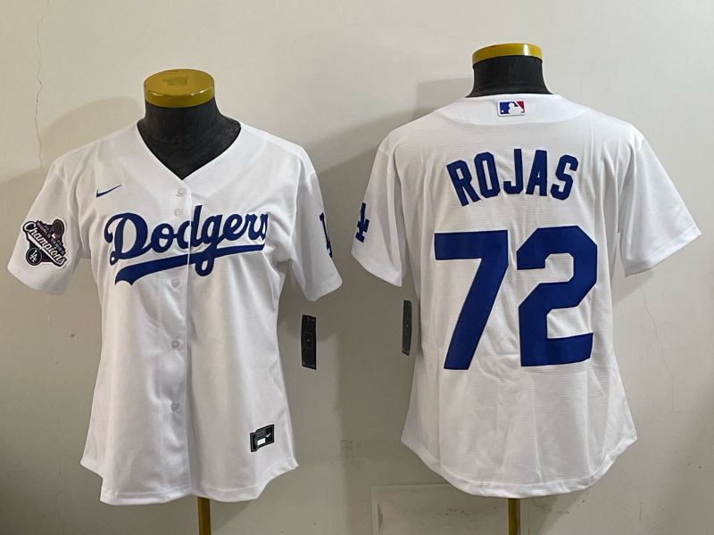 Women 2026 Nike Los Angeles Dodgers #72 Rojas White Game MLB Jersey 06->women mlb jersey->Women Jersey